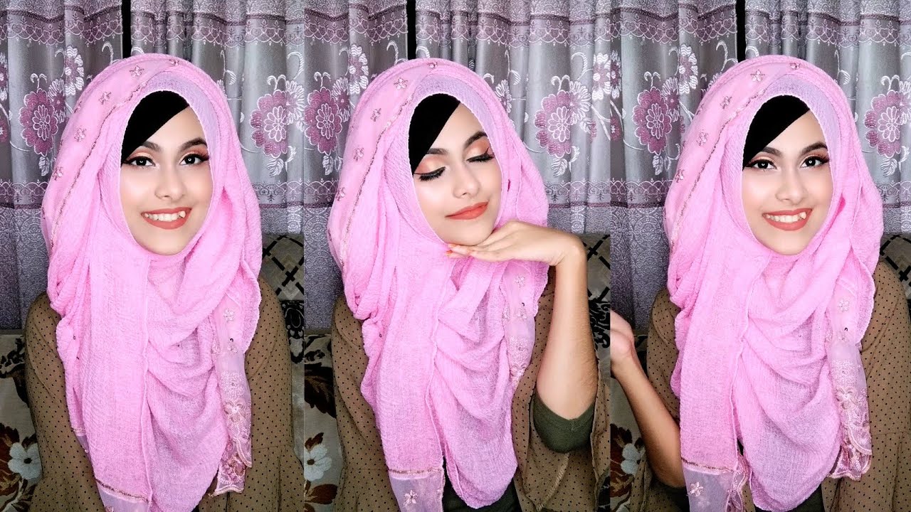 Gorgeous crinkle hijab style || Full coverage crinkle hijab tutorial || Noshin Nower ❤
