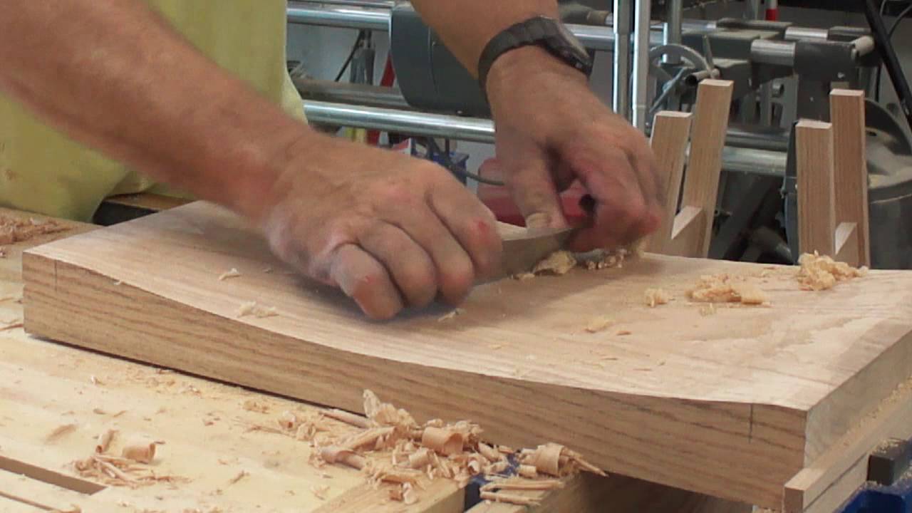 carving out a stool seat by hand -part 2