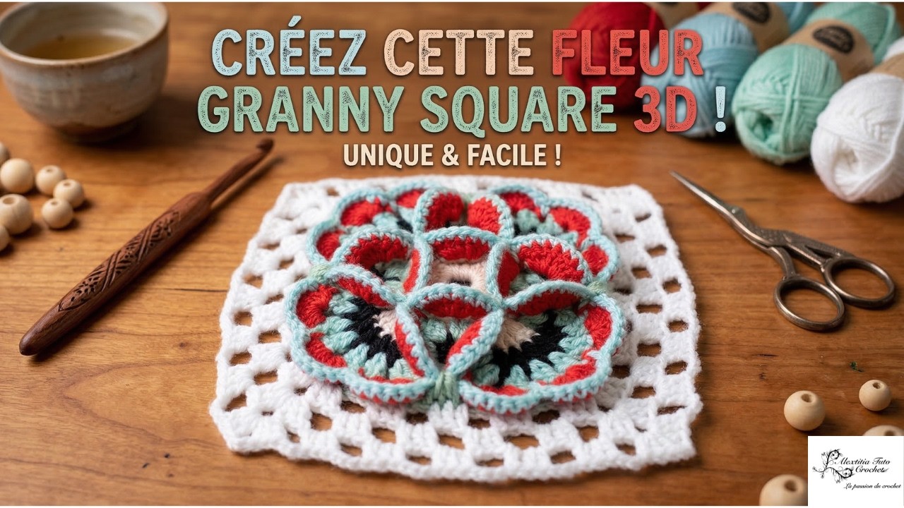 Tuto fleur grany au crochet @Alextitia Tuto Crochet