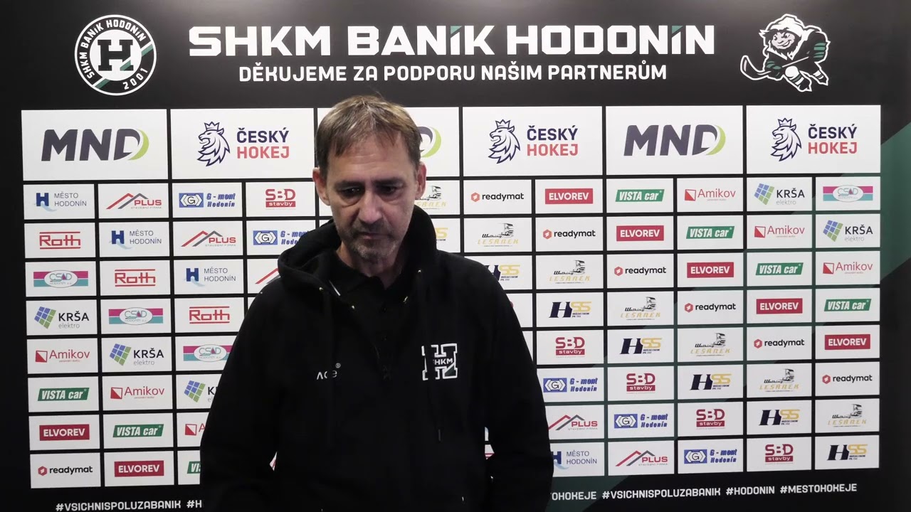 Roman Straka po utkání SHKM Baník Hodonín vs. Valašské Meziříčí 3:4 (2. liga 2025/26)