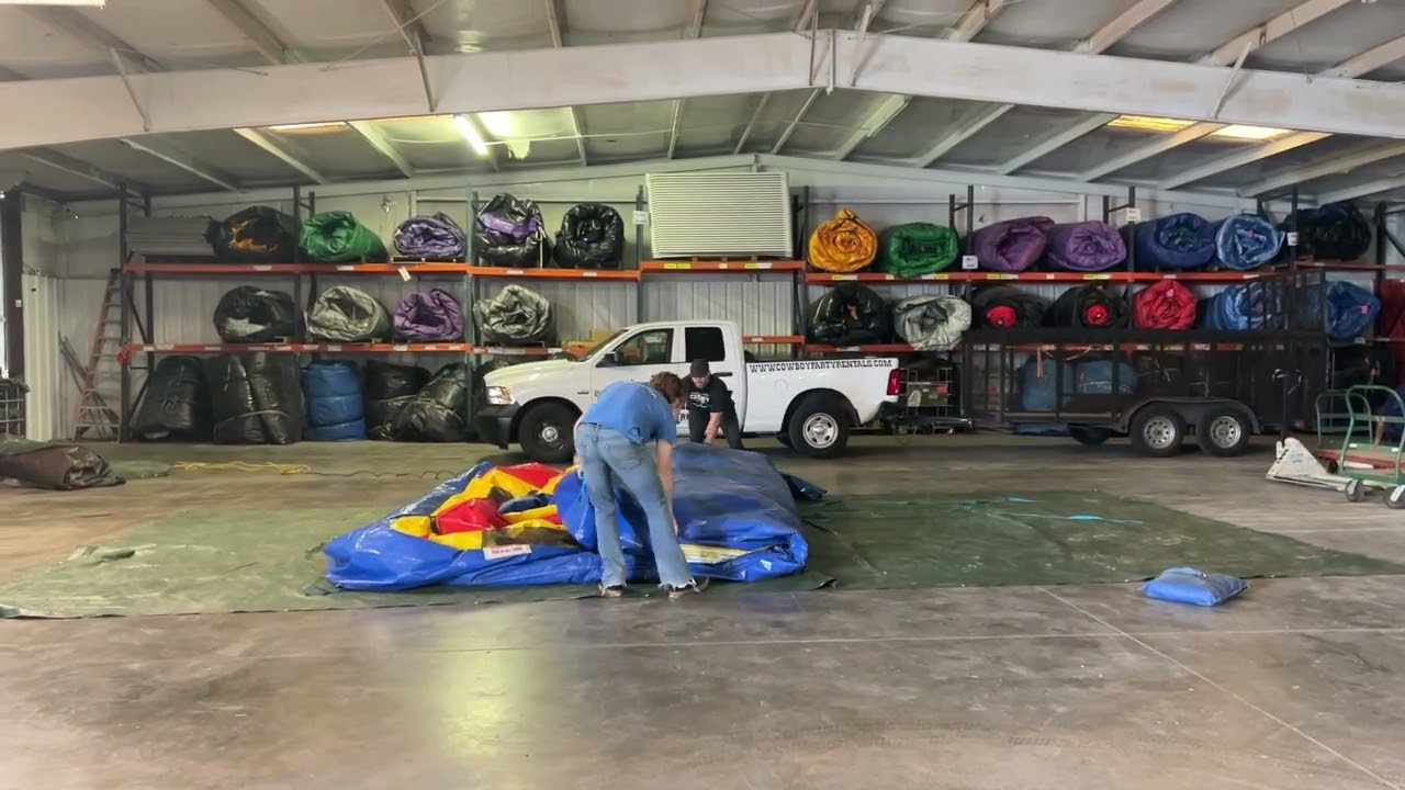 Cowboy Party Rentals - How to fold a Bounce House