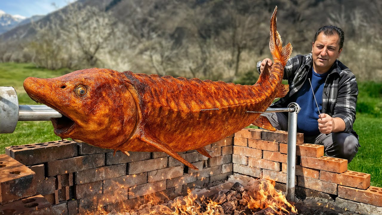 Esturión del Caspio a la Parrilla con Sorpresa: Receta Única del Pueblo