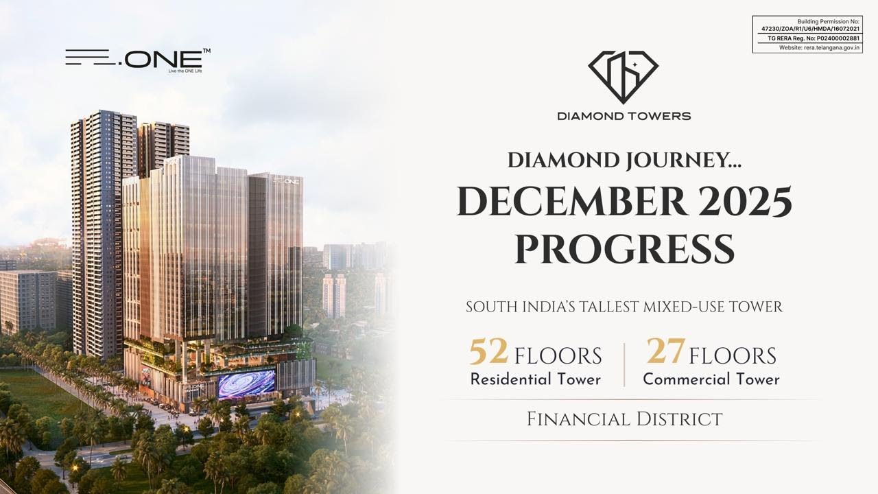 Ultra-Luxury 3 & 4 BHK Residences | Commercial | Construction Update | December 2025 |Diamond Towers