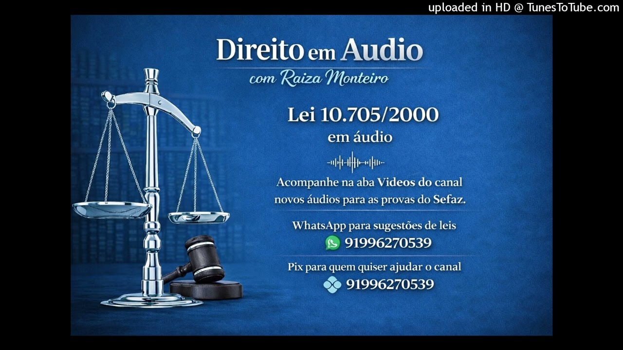 LEI 10.705/2000 EM ÁUDIO PARA A PROVA DO SEFAZ SP - ÁUDIO ÚNICO