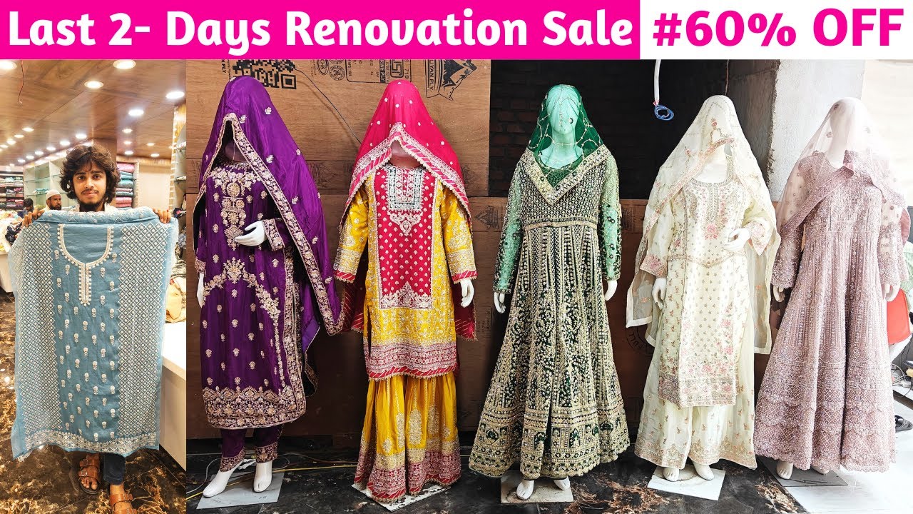 Alert !! Renovation Last 2- Days Sale Designer Bridal Pakistani Suits Sarees Lehengas Gharara Plazo