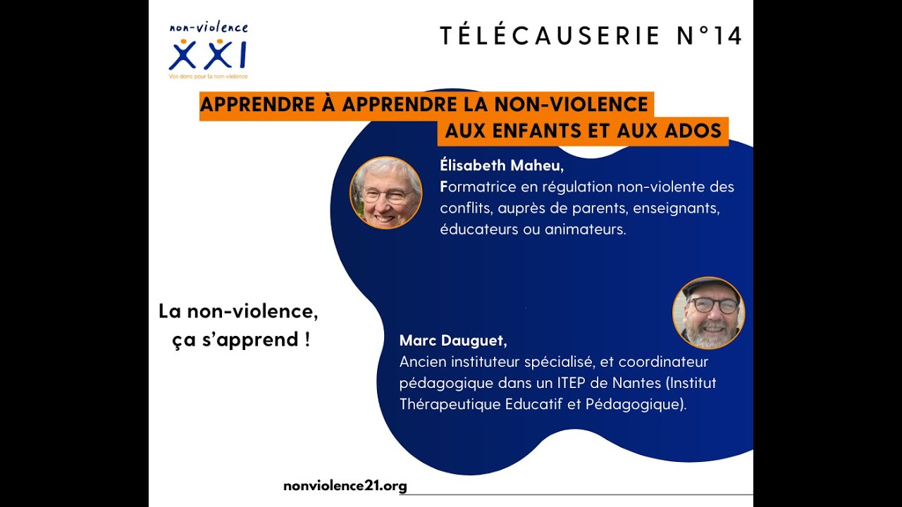 Télécauserie 14 - Apprendre à apprendre la non-violence aux enfants et aux ados