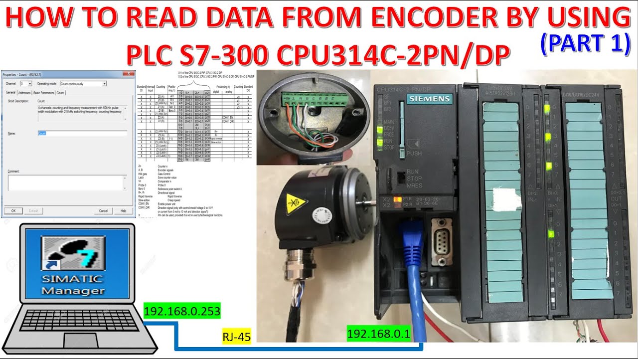 Read data from encoder by using PLC S7-300 CPU314C-2PN/DP part1