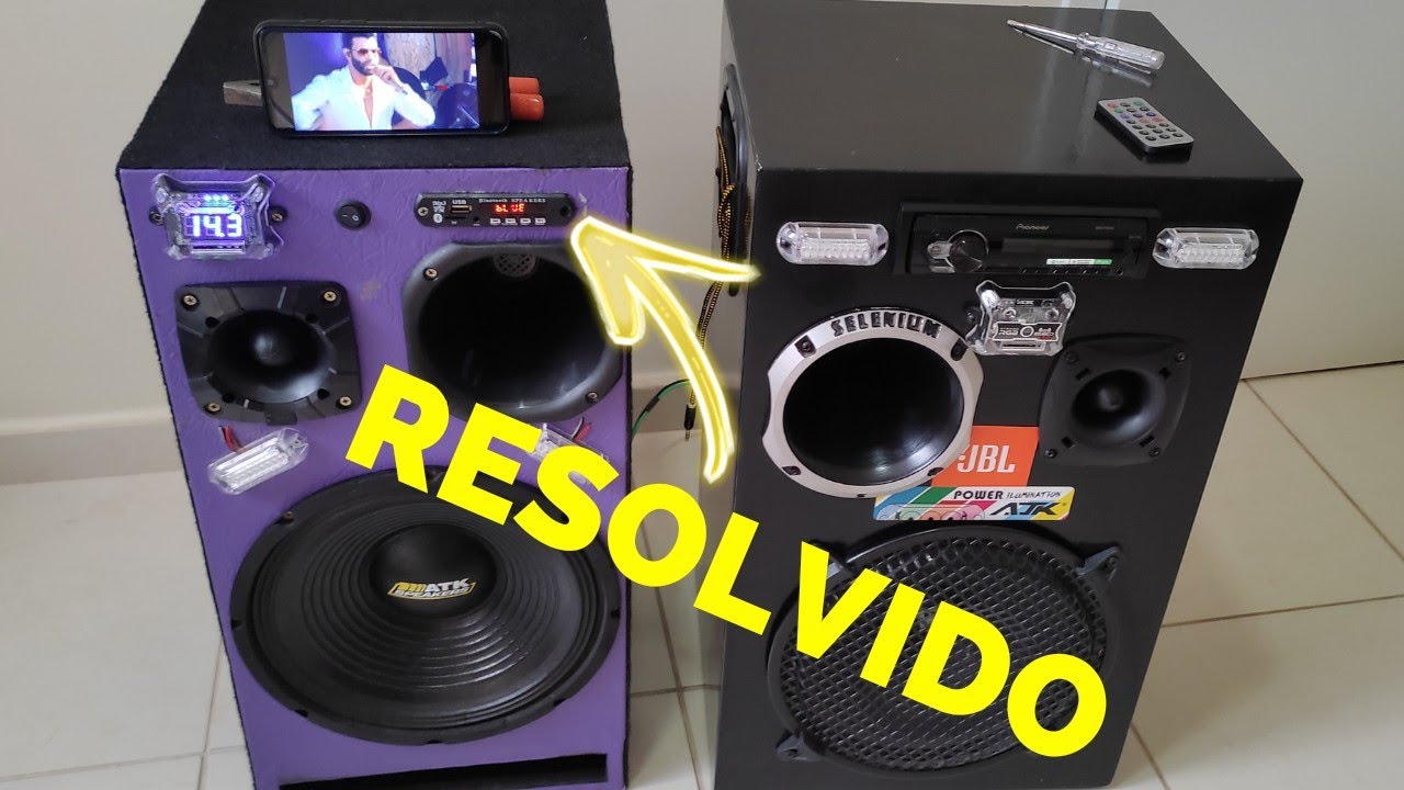 (CORRIGIDO) Como tirar chiado da placa decodificadora bluetooth mp3 caixa de som Bob! B1212s-1w