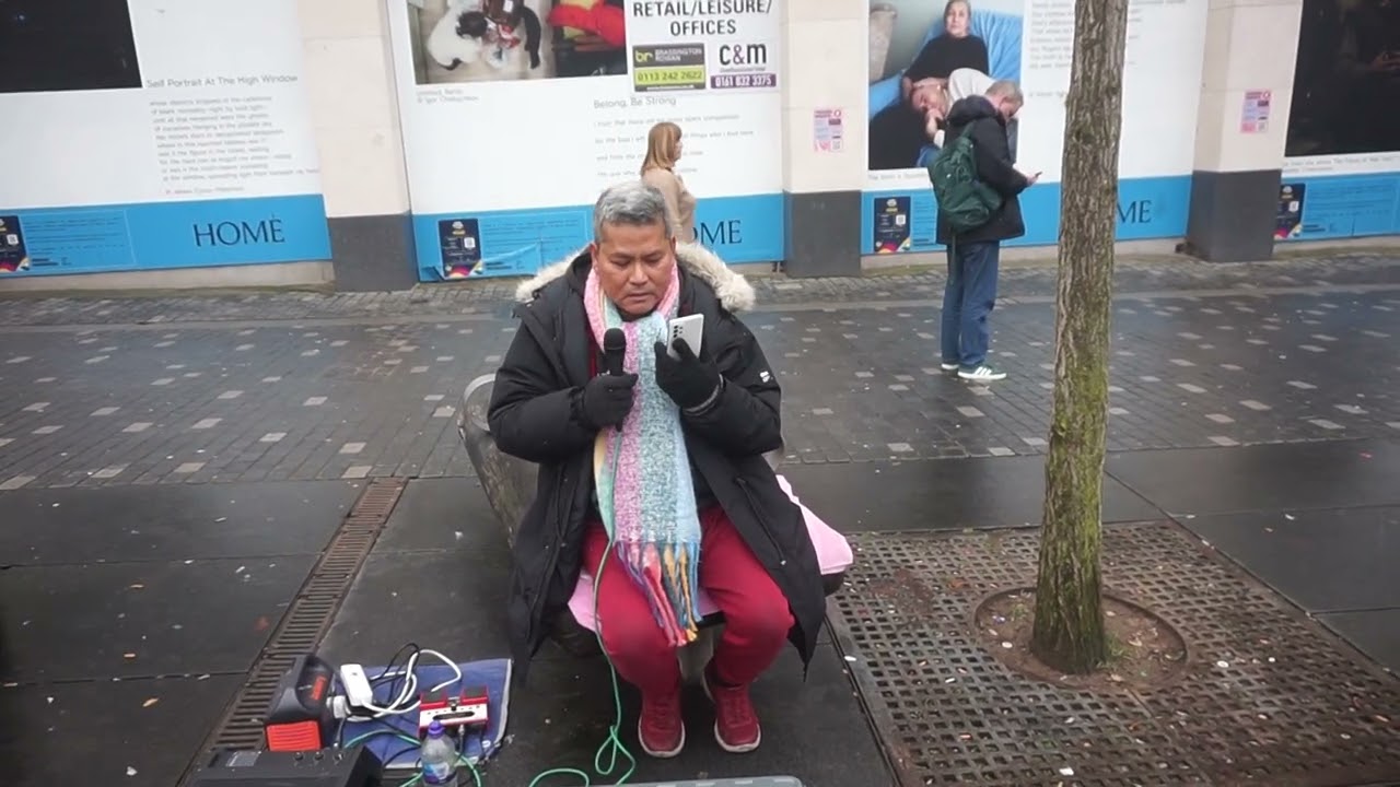 Alex Cruz sings Jealous Guy by John Lennon in Williamson Sqiare Liverpool
