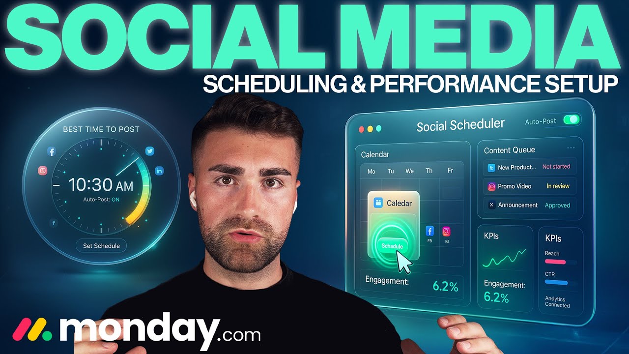 Social Media Scheduling & Performance Setup In Monday.com | Detailed Tutorial | 2025