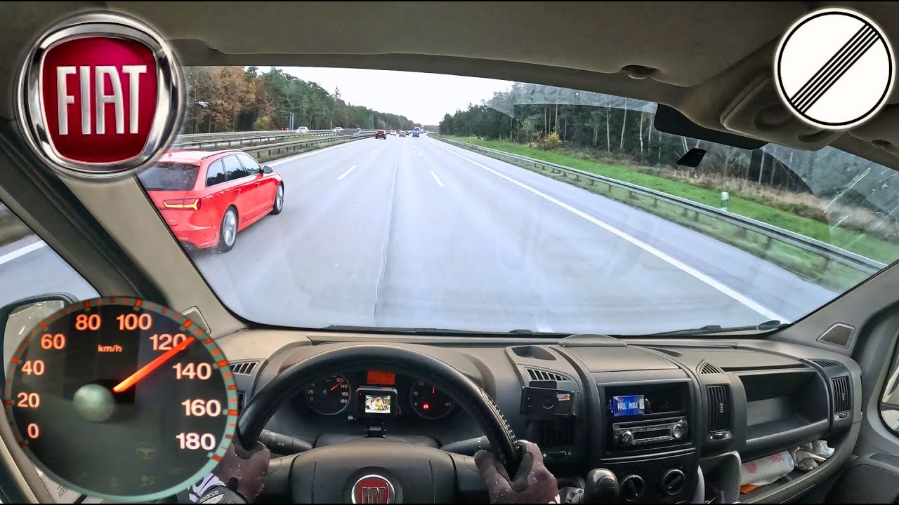 Fiat Ducato 100 MultiJet TOP SPEED on AUTOBAHN POV VAN Driving