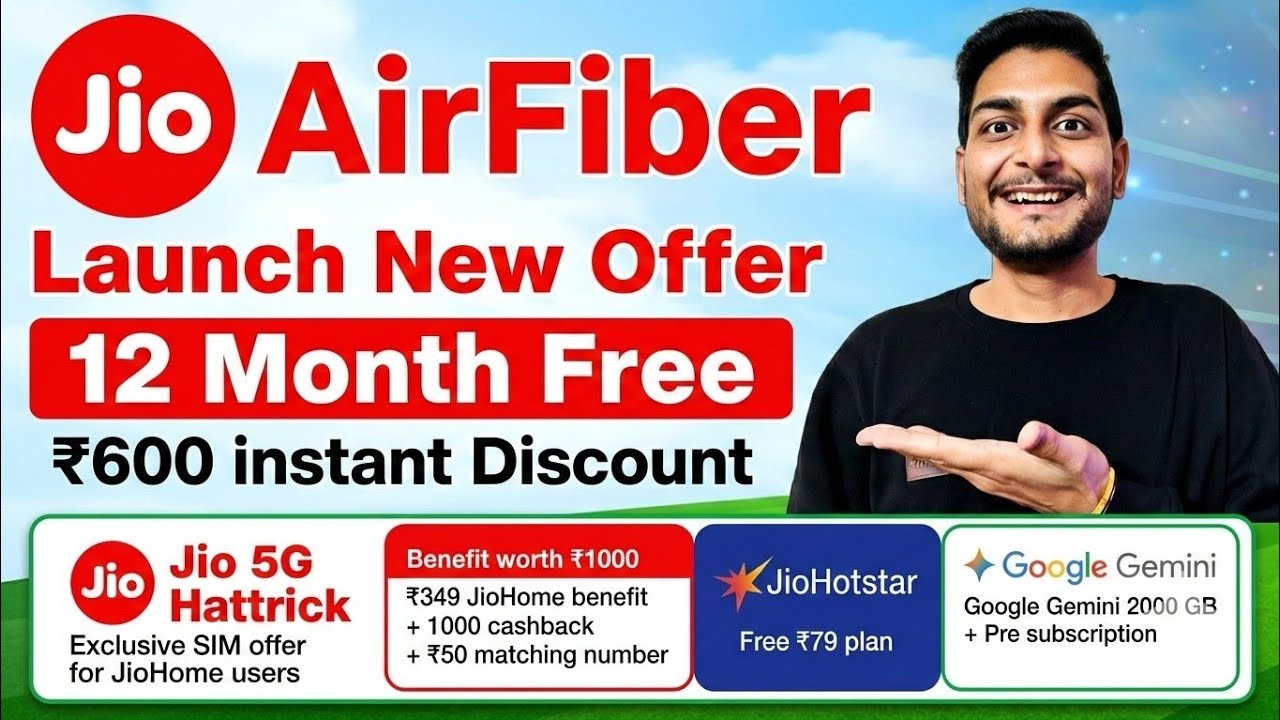 Jio AirFiber Launch New Offer | 12 Month Free ₹600 Instant Discount For All Old Airfiber User's 