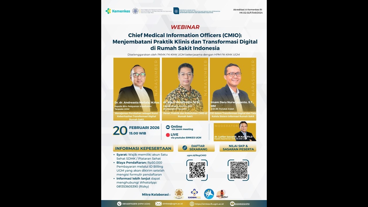 Webinar CMIO: Menjembatani Praktik Klinis dan Transformasi Digital di Rumah Sakit Indonesia