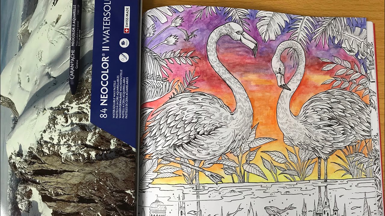 How I colour my backgrounds | Neocolor II | ADULT COLOURING