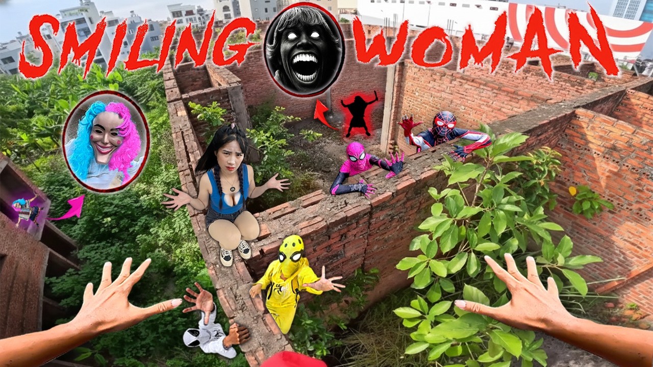 7 SPIDERMAN Vs SMILING WOMAN REAL LIFE ESCAPE 304.0 (Horror Parkour Pov Short) | Epic POV