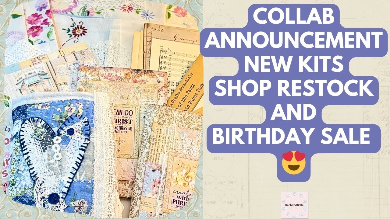 EXCITING COLLABORATION NEWS! NEW KITS, AND SHOP RESTOCK  - FRENCH FABRICS  - EPHEMERA and JOURNALS