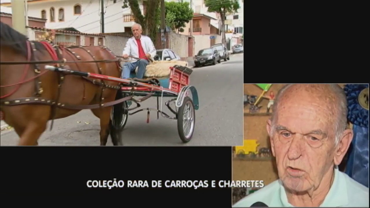Homem coleciona charretes na garagem de prédio no ABC Paulista
