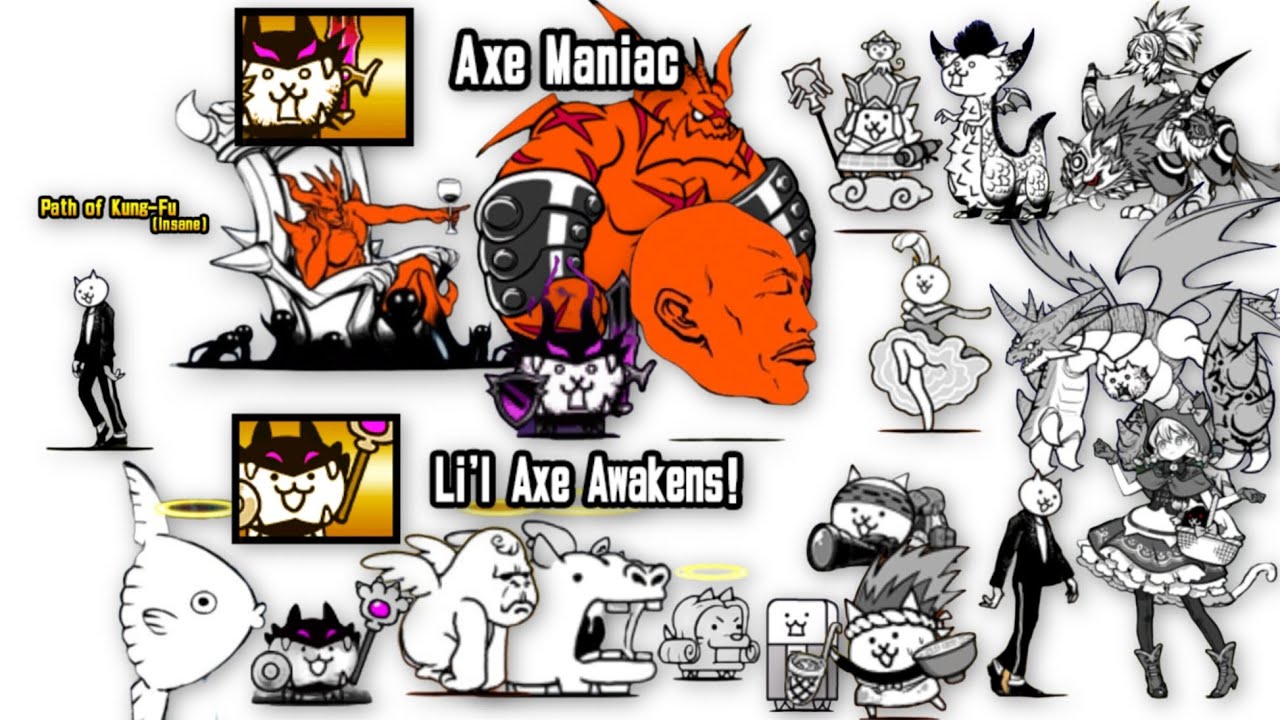 The battle cats #81 : Đánh màn thứ 2 Kung Fu cat, đánh bại li'l Axe , thắng Maniac Axe nhờ may mắn 