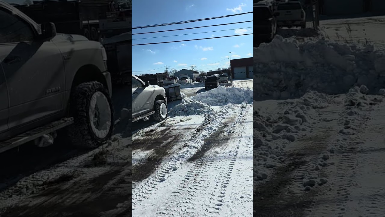 Snowplowing Parking Lot After Storm!!