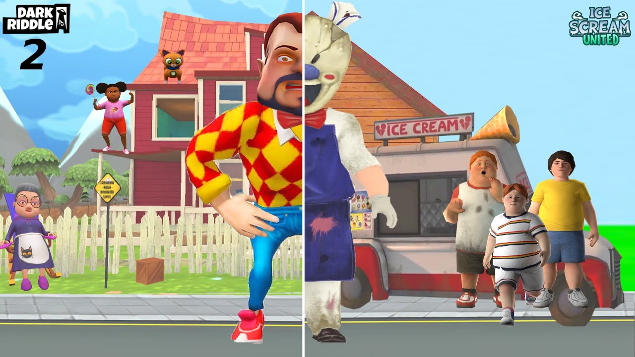 DONDURMACI ROD ve DARK RİDDLE KAPIŞIYOR 🥶 Dark Riddle 2 VS Ice Scream