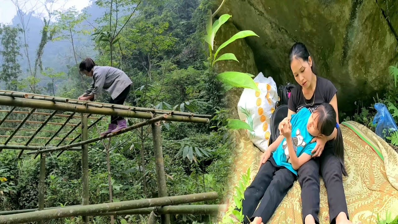 Single mother builds bamboo house for mother and daughter to live in after being evicted from home