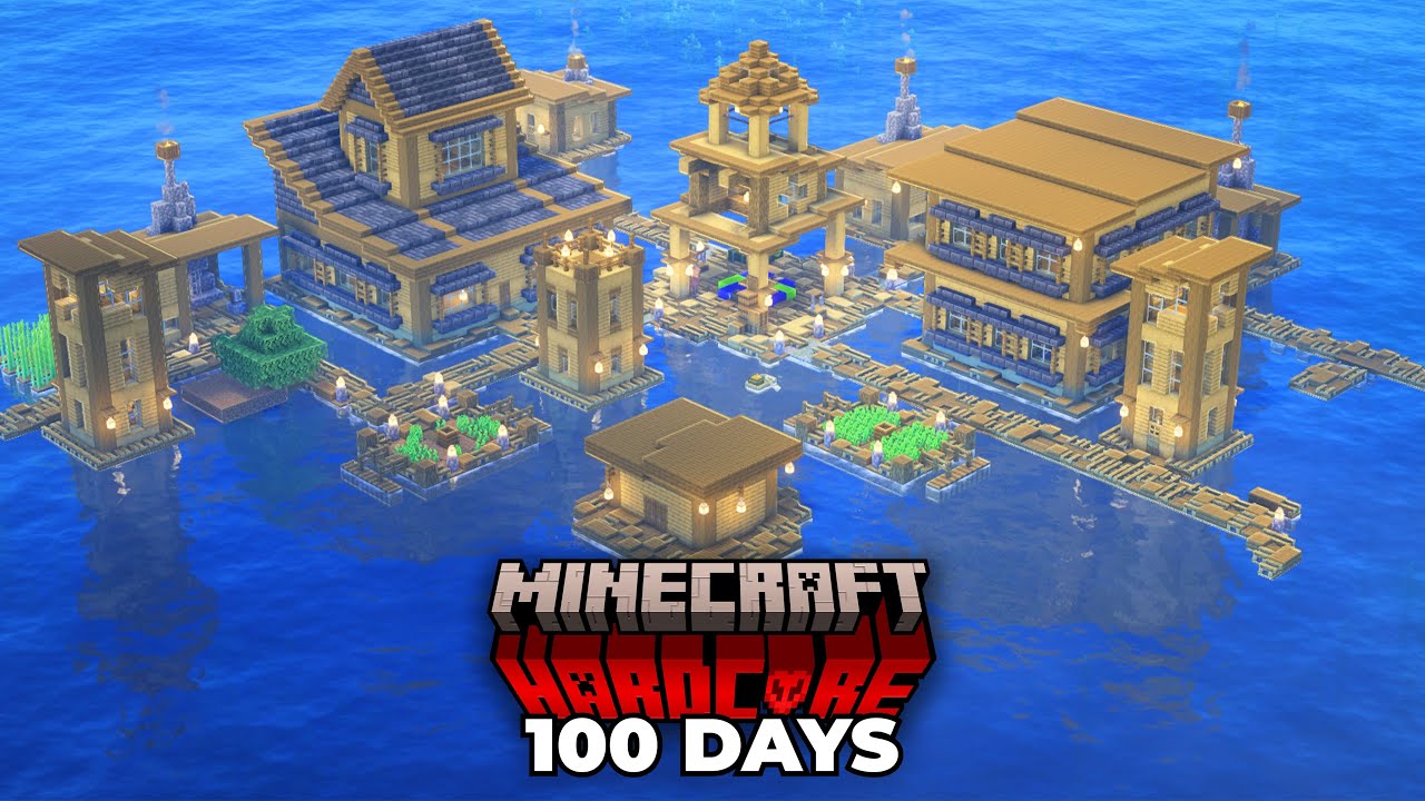 I Survived 100 Days LOST AT SEA in Minecraft Hardcore