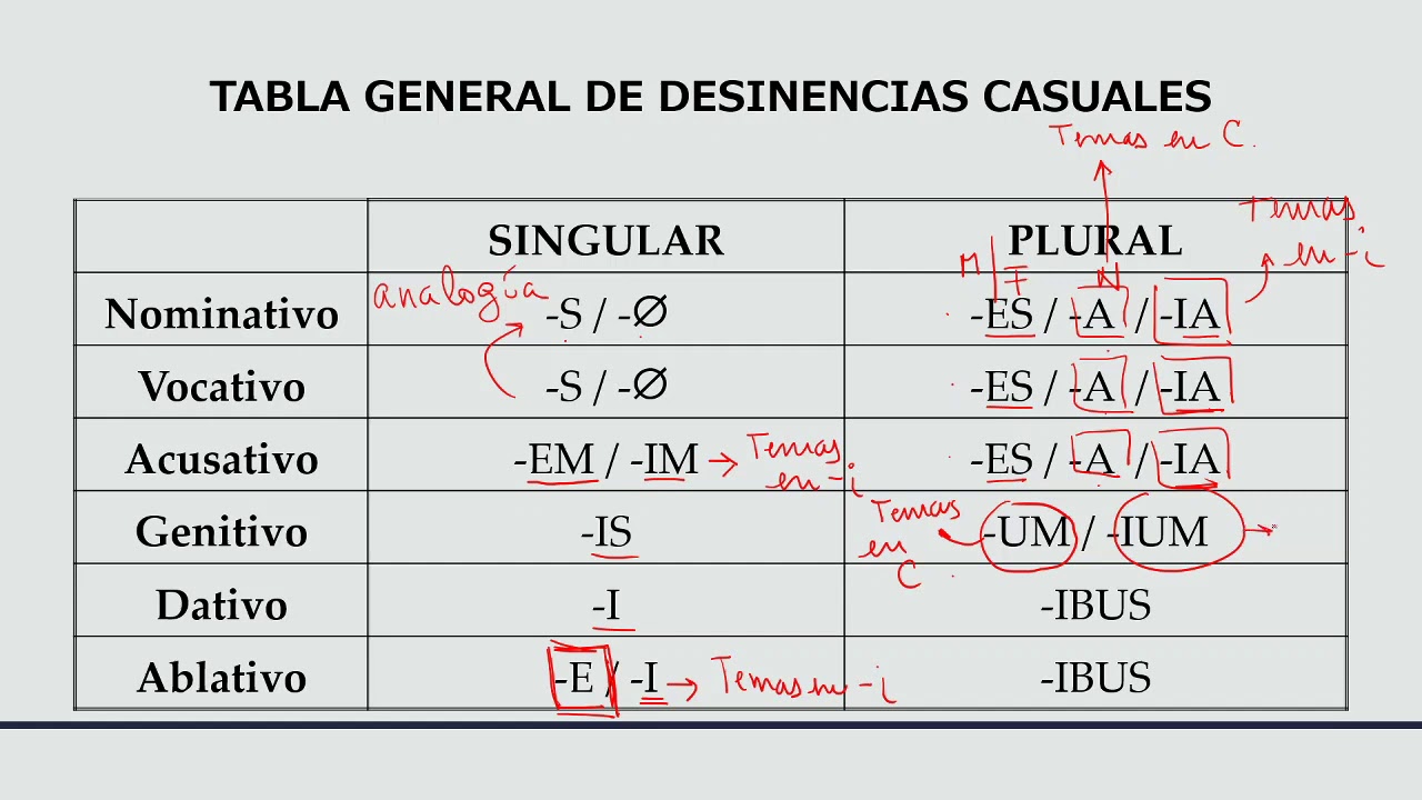 IES N°1 | Latín I | 2020 | Clase N°16 [Tercera declinación: temas en consonante]