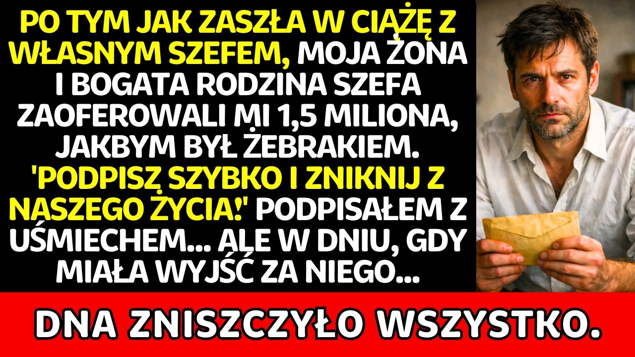 Moja żona zaszła w ciążę ze swoim szefem i zaoferowali mi 1,5 mln, żebym zniknął, ale w dniu ślubu…