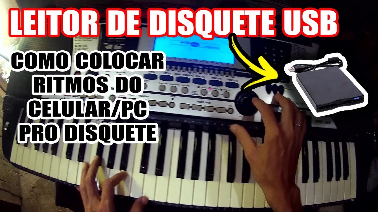 Leitor de Disquete USB para Teclados Yamaha,Korg,Roland Como colocar Ritmos no Disquete pelo celular