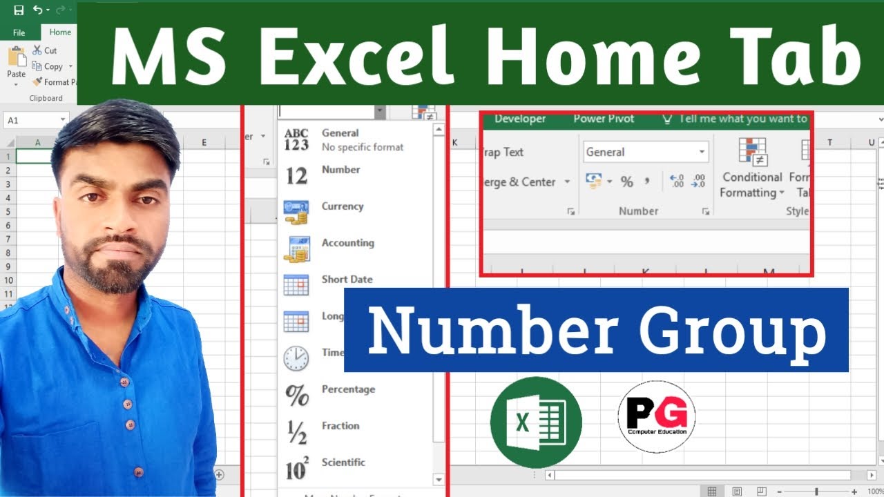 Number Group in Home Tab in Excel || MS Excel Number Group all option || Number Group in Excel