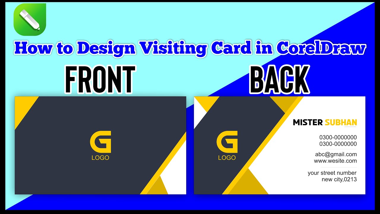 How to Design a Double Sided Business Card in CorelDraw in Urdu/ हिंदी | All You Need to Know