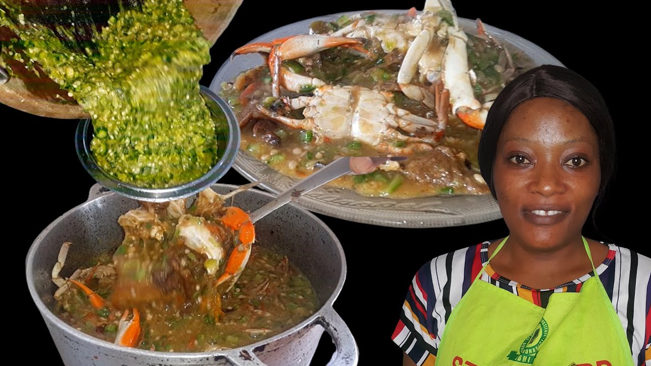 Sauce Gombo Aux Crabe, champignon 🍄  & Poisson Fumé  //Okra Soup