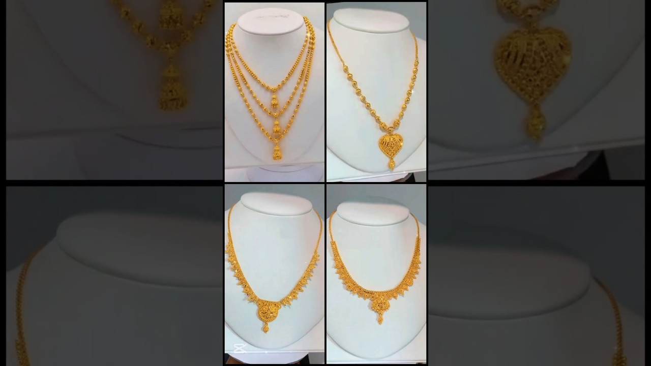 Lightweight Gold Bridal Necklace set designs #necklace #goldjewellery #goldnecklace #shorts