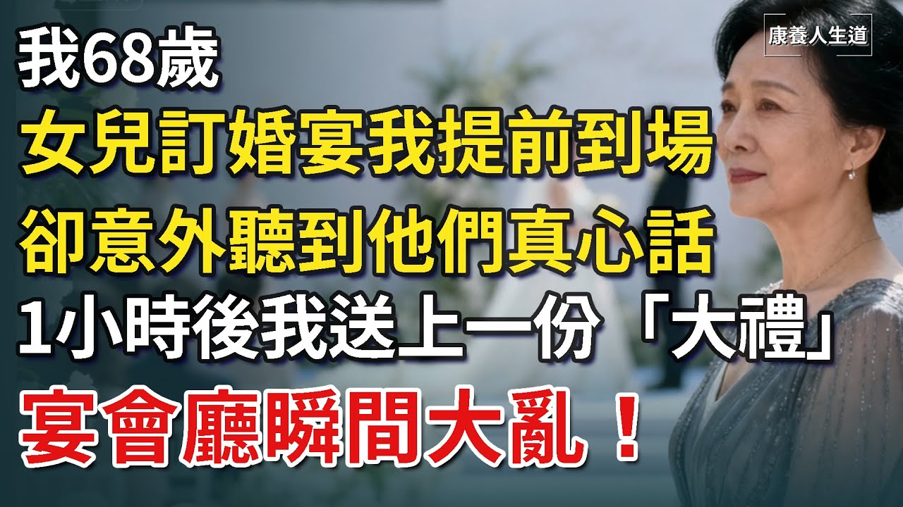我68歲，女兒訂婚宴我提前到場，卻意外隔著門縫聽到他們真心話，一小時後，我送了他們一份「大禮」，宴會廳瞬間大亂！【康養人生道】 #康養人生道 #上了年紀該明白的事 #養老 #聰明老人 #長壽秘密