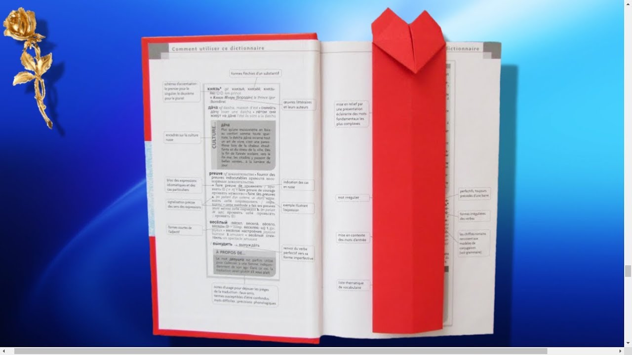 Origami facile : ❤️ Coeur Marque page 📖📑