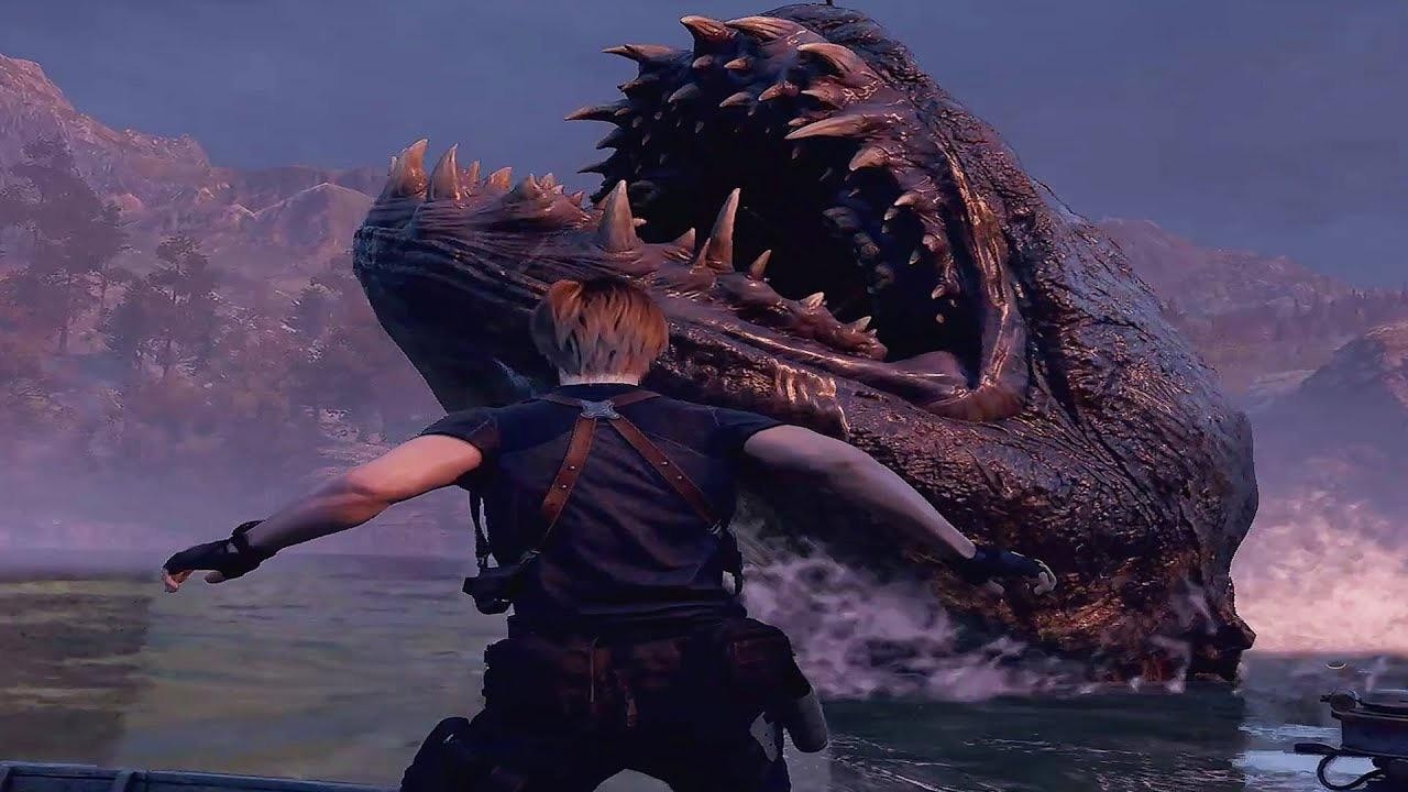 Very Cool Looking Sea Monster Boss Fight !! Resident Evil 4