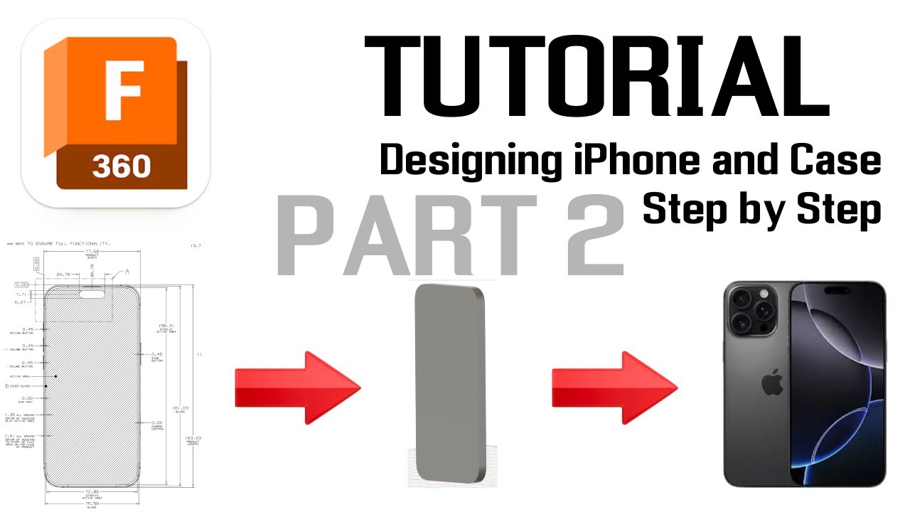 Разработка дизайна iPhone 16 Pro Max и чехла | Пошаговое руководство по Fusion 360 | Часть 2 из 3