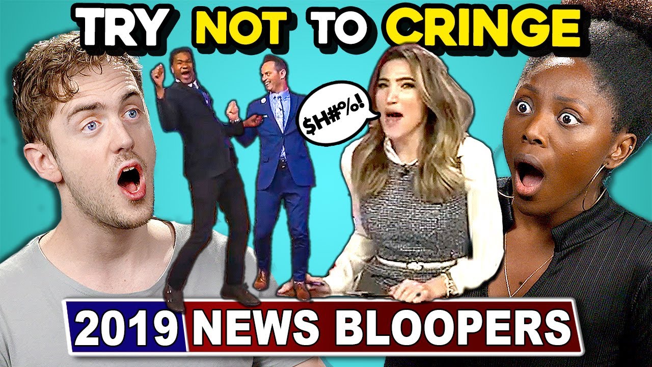 Adults React To TRY NOT TO CRINGE Challenge: 2019 News Bloopers Edition