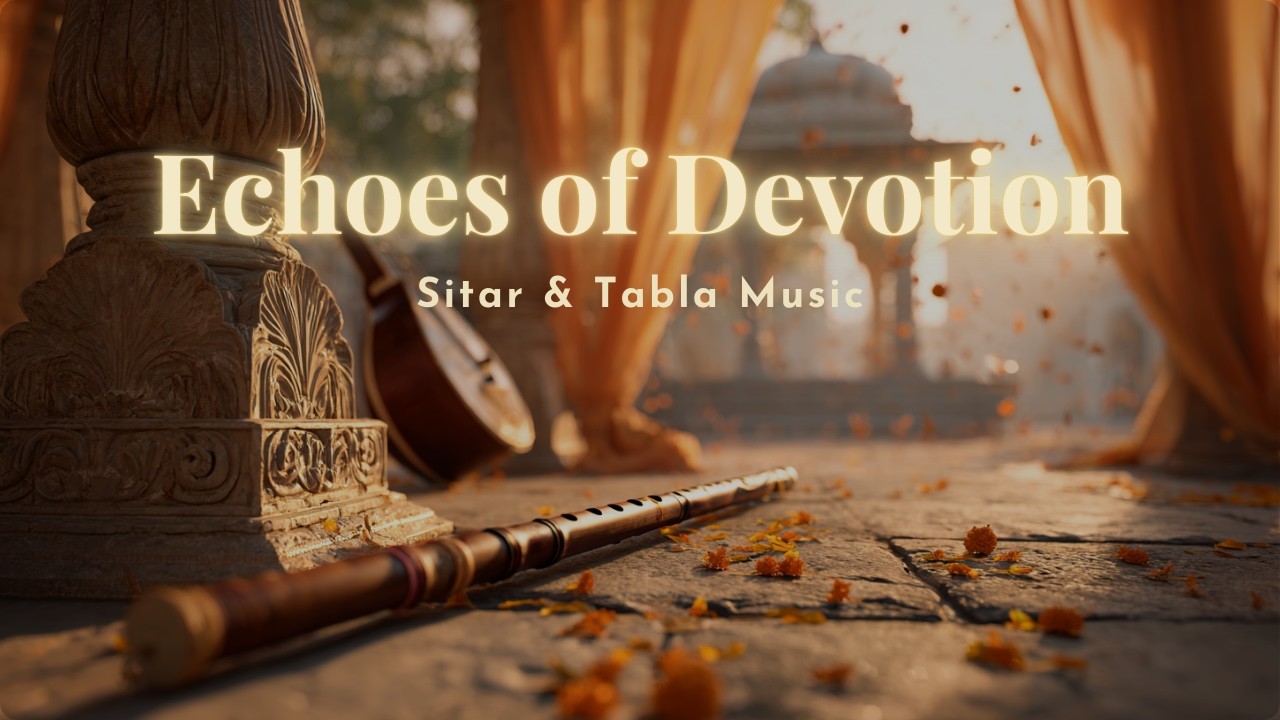 Echoes of Devotion: Sitar Strings Resonating Through Mandir | Ethereal Zen Raga