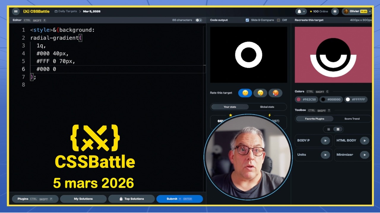🎯 CSS Battle Jeudi, 5 Mars 2026
