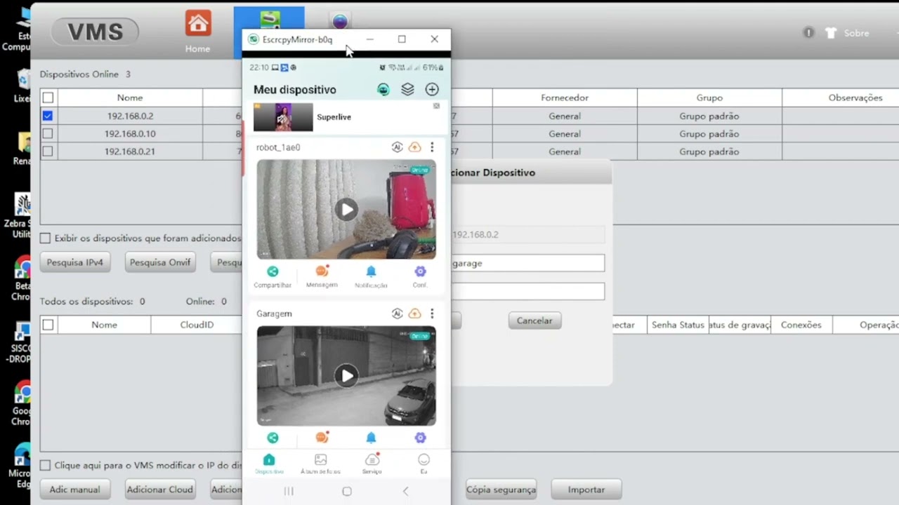 Como monitorar câmeras wifi da rede e remotamente pc usando o VMS