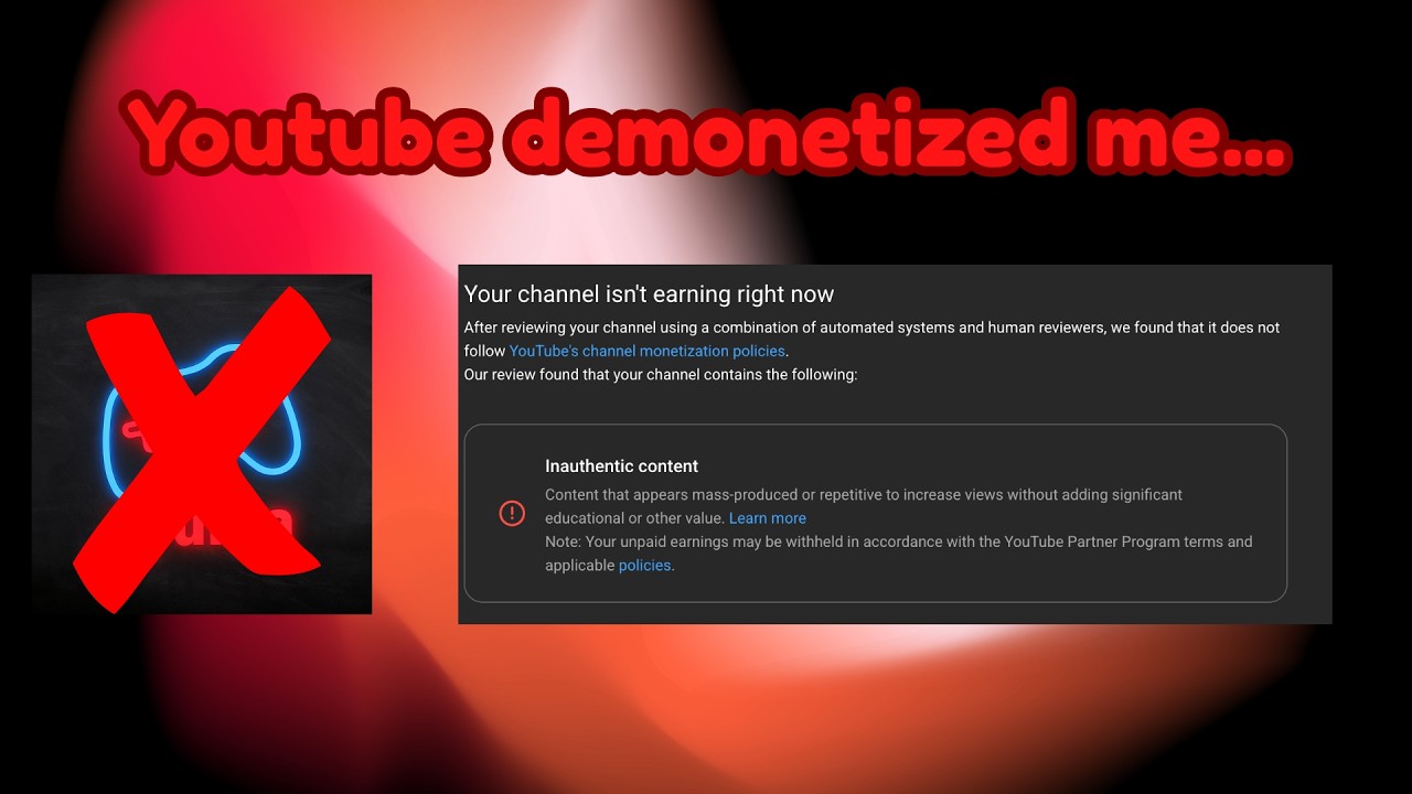 Youtube Demonetized me.... YPP appeal video.
