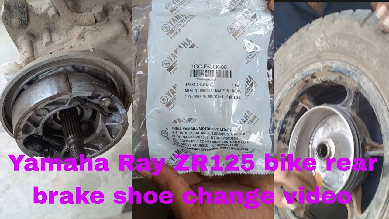 Yamaha Ray ZR125 bike rear brake shoe orginal spare  change at home #tamil #bike #yamaha #stunt