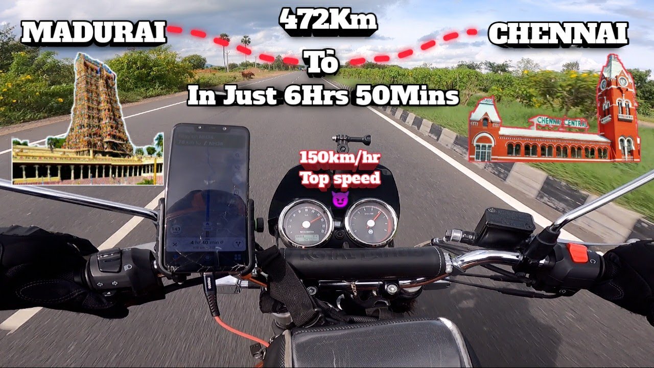Madurai to Chennai in just 6hrs50mins| Solo Bike Ride - 472kms| Day-5| 150km/hr Top Speed #madurai