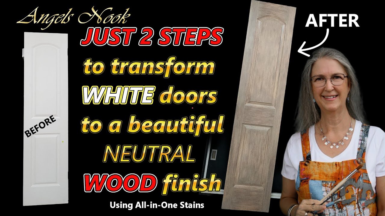 Just 2 Steps: Transform White Door to Neutral Wood Finish | Using Heirloom Traditions Paint