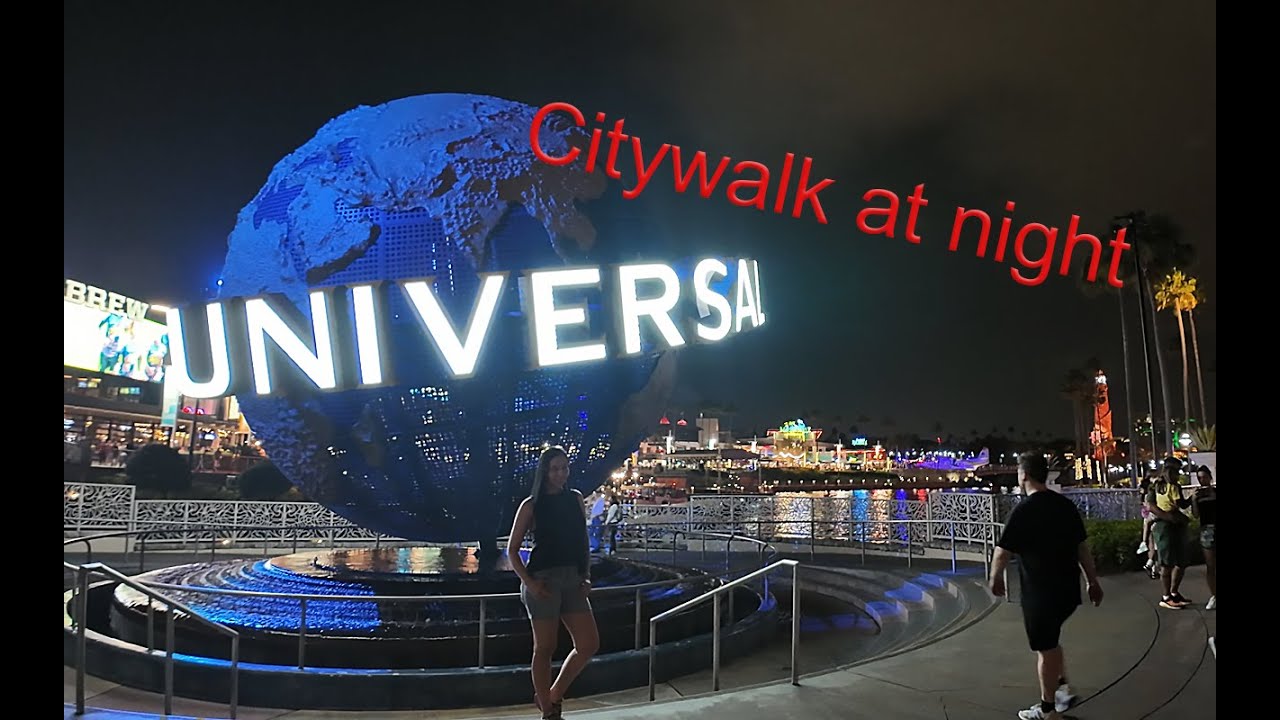 Universal Studios Citywalk, Orlando FL 4k night walking tour - no talk