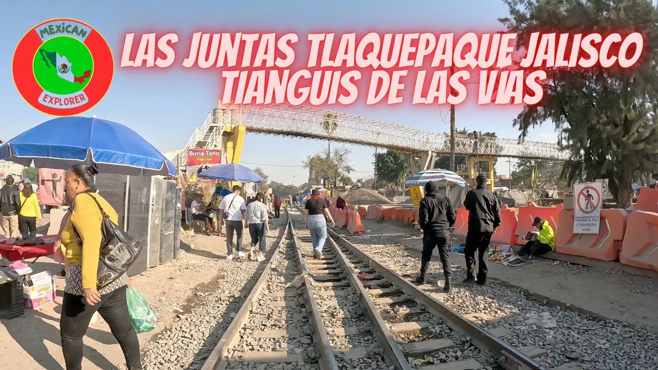 Las Juntas Tlaquepaque Jalisco El tianguis de las vías 4K Walking Tour