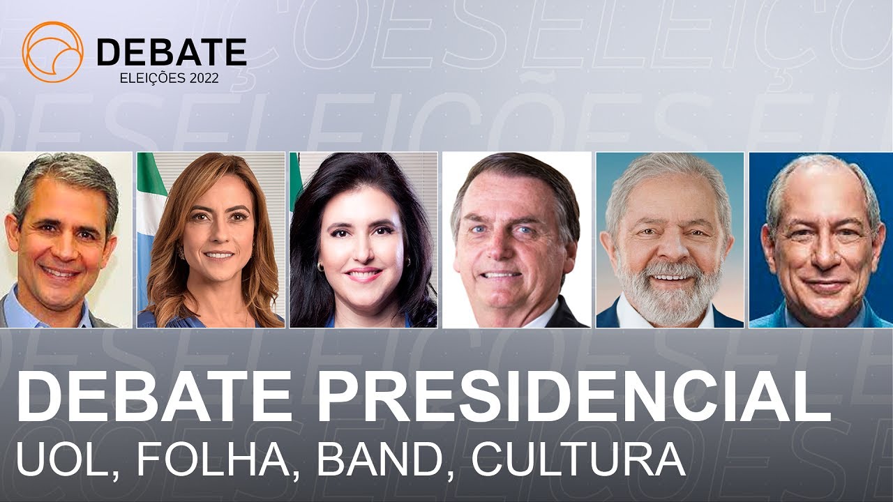 Debate ao vivo com Lula, Bolsonaro, Ciro Gomes, Tebet, Soraya, Luiz Felipe D'Avila | Eleições 2022