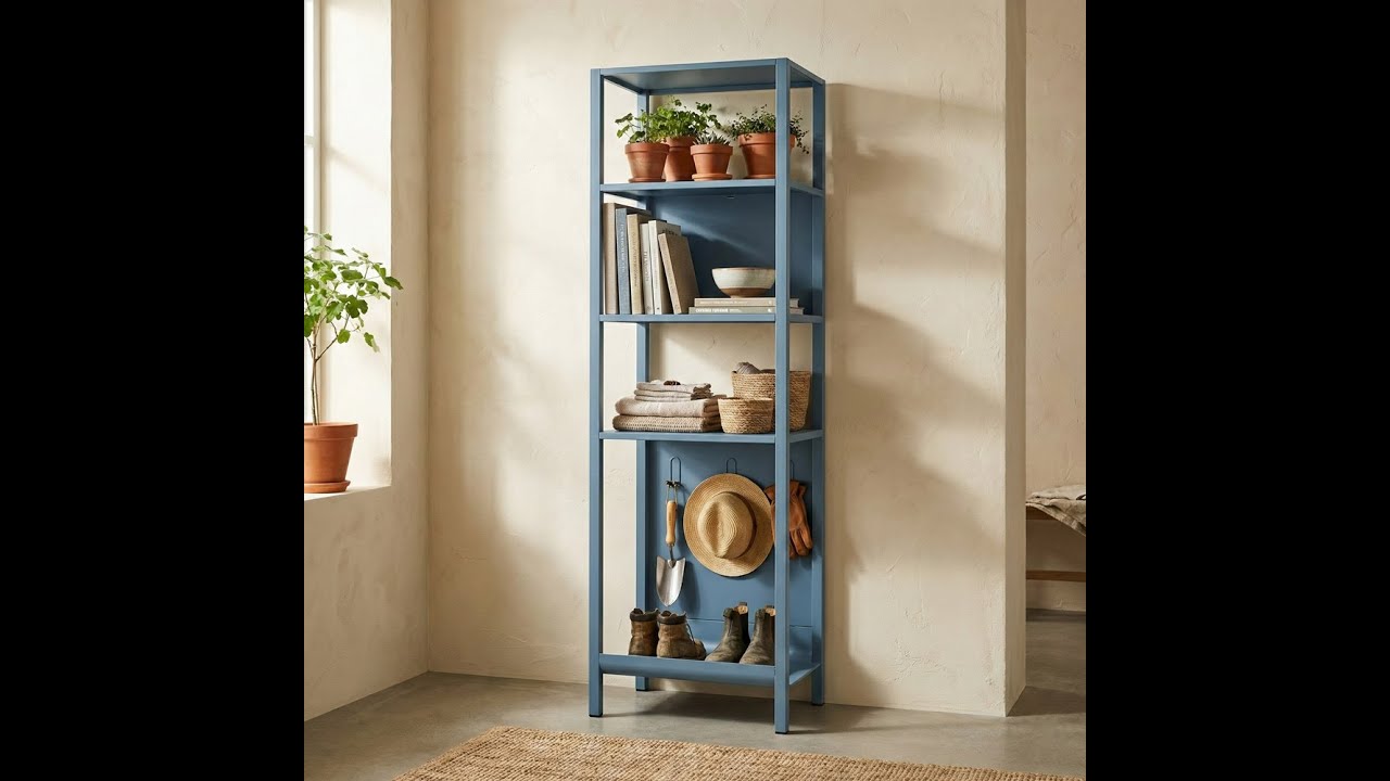 Colonna bagno in metallo 35x35x120cm - Ceruleo