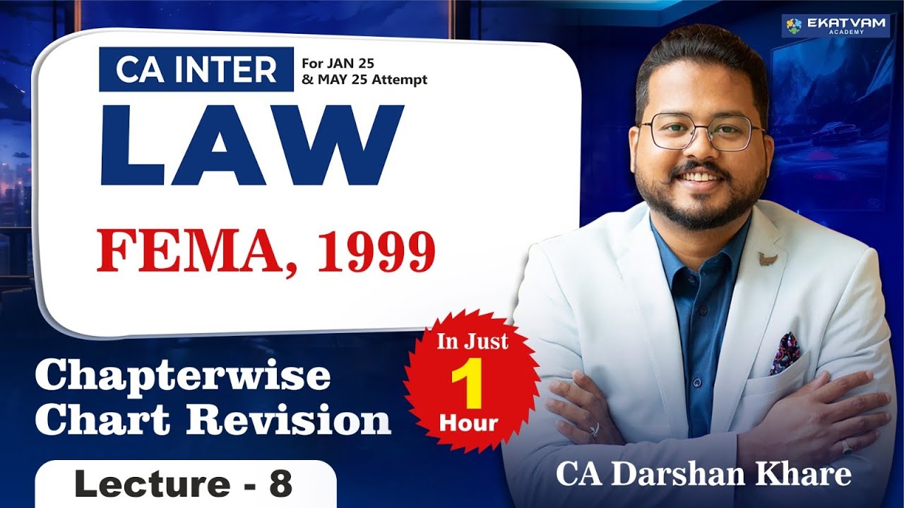 CA Inter Law Chapter-Wise Chart Revision 📚 | Lect 8: FEMA, 1999 🌍 | Must Watch! 🎓✨